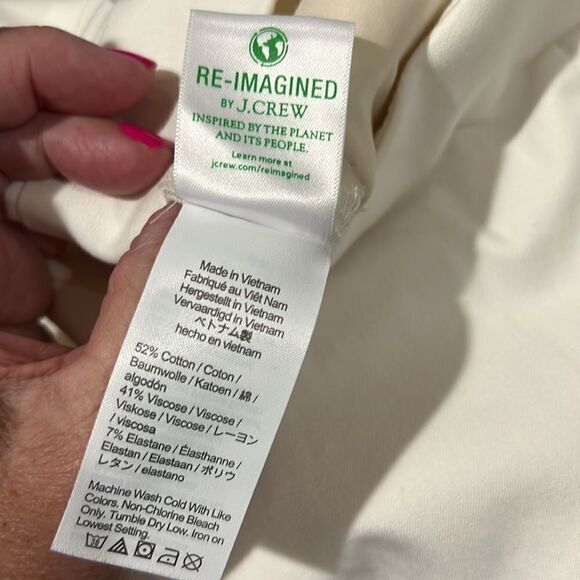 J. Crew Ivory  Kate straight-leg pant in bi-stretch cotton blend NWT - Picture 10 of 13